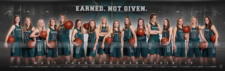 WF Packers Girls Basketball Team Panoramic 2018-19 – BOTpix.com